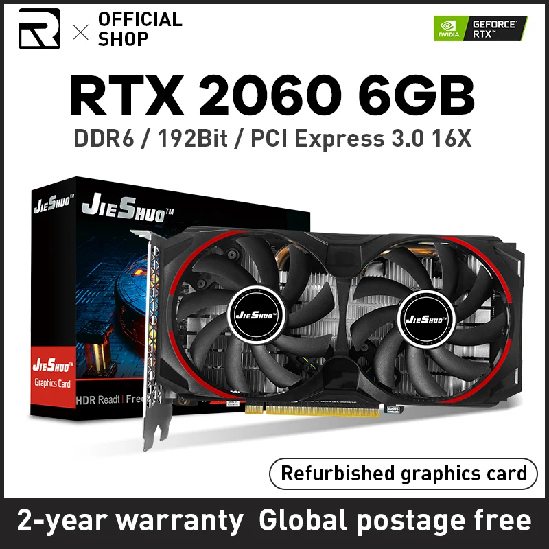 

RTX 2060 6G Graphics Card NVIDIA GDDR6 192bit PCI Express 3.0 x 16 GPU rtx2060 6GB Video Card Desktop Gaming