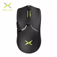 delux m800 rgb 2 4ghz wireless wired gaming mouse dual mode 16000 dpi lightweight ergonomic 1000hz mice with soft rope cable