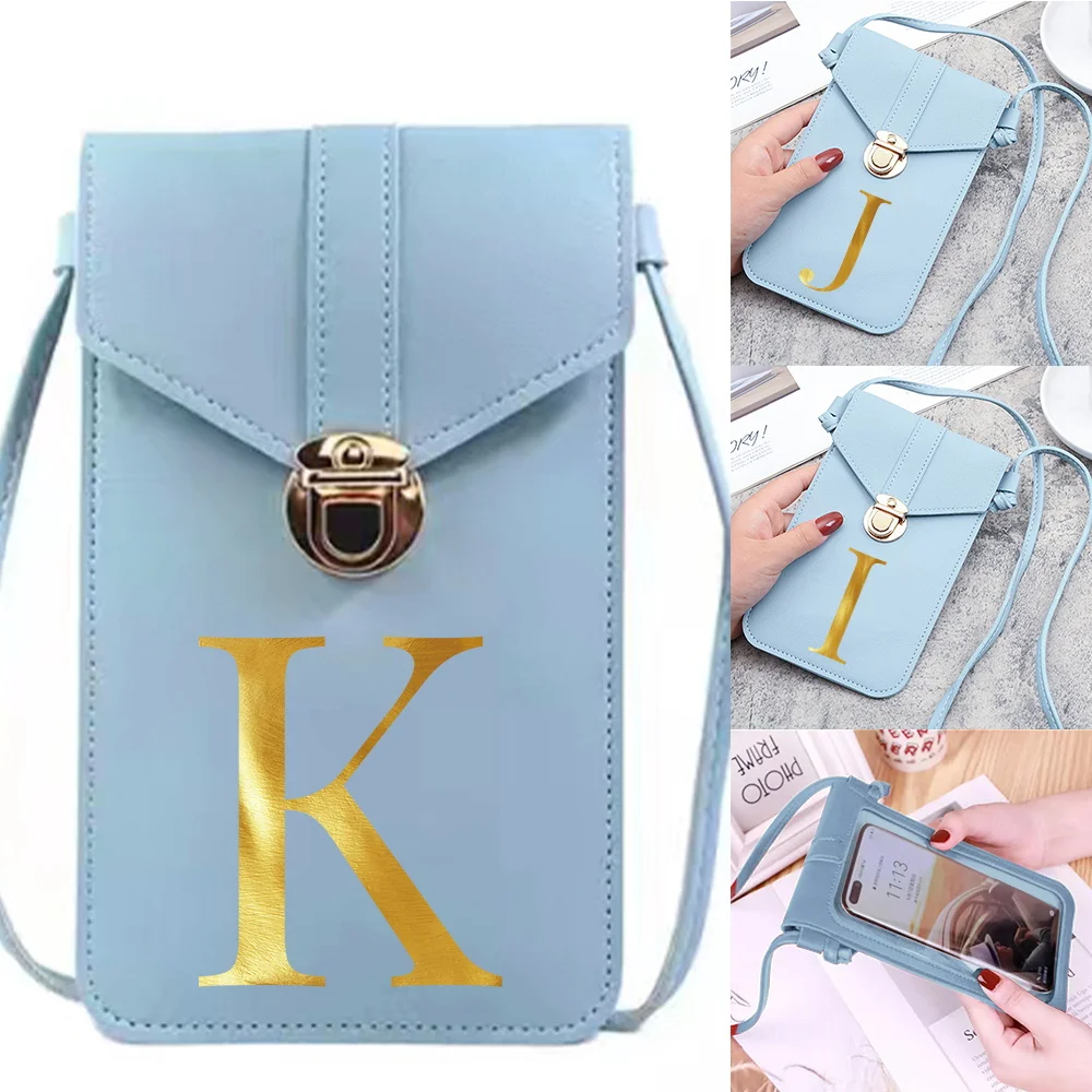 Купи 2023 Waterproof Mobile Phone Bag for Iphone/huawei/xiaomi/samsung Universal 26 Letters Print Cell Phone Case Women Shoulder Bags за 269 рублей в магазине AliExpress