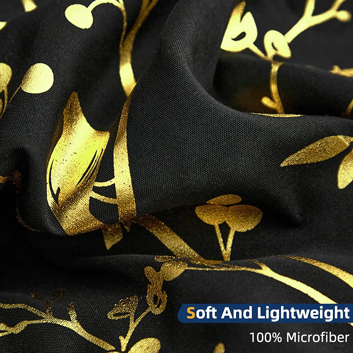 Комплект постельного белья с черным цветочным принтом |