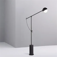modern nordic simple black led standing marble decorative light study reading floor lamp