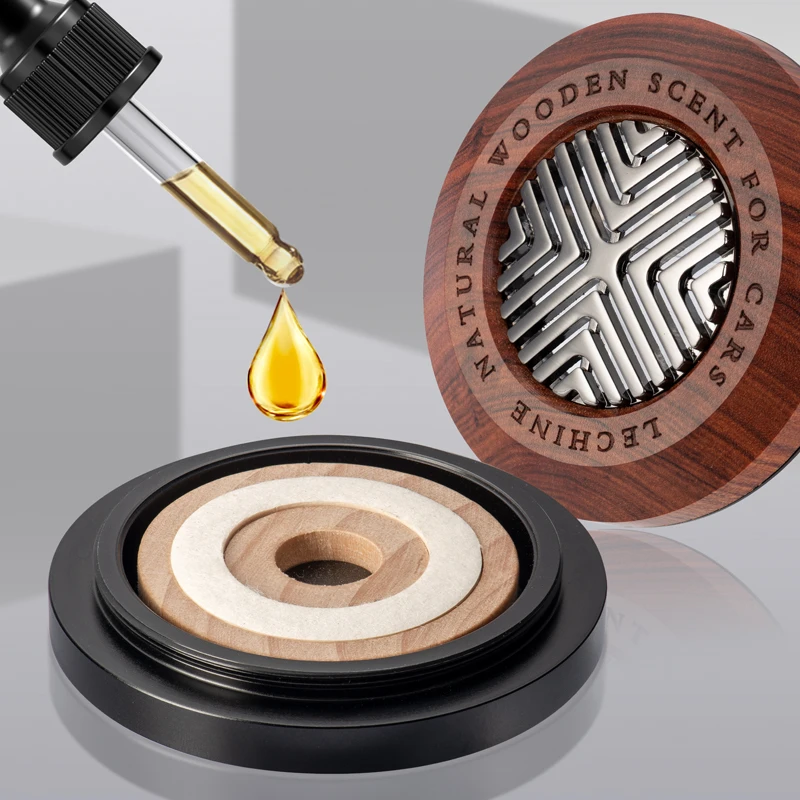 Автомобильный освежитель воздуха из дерева и металла роскошный масляный