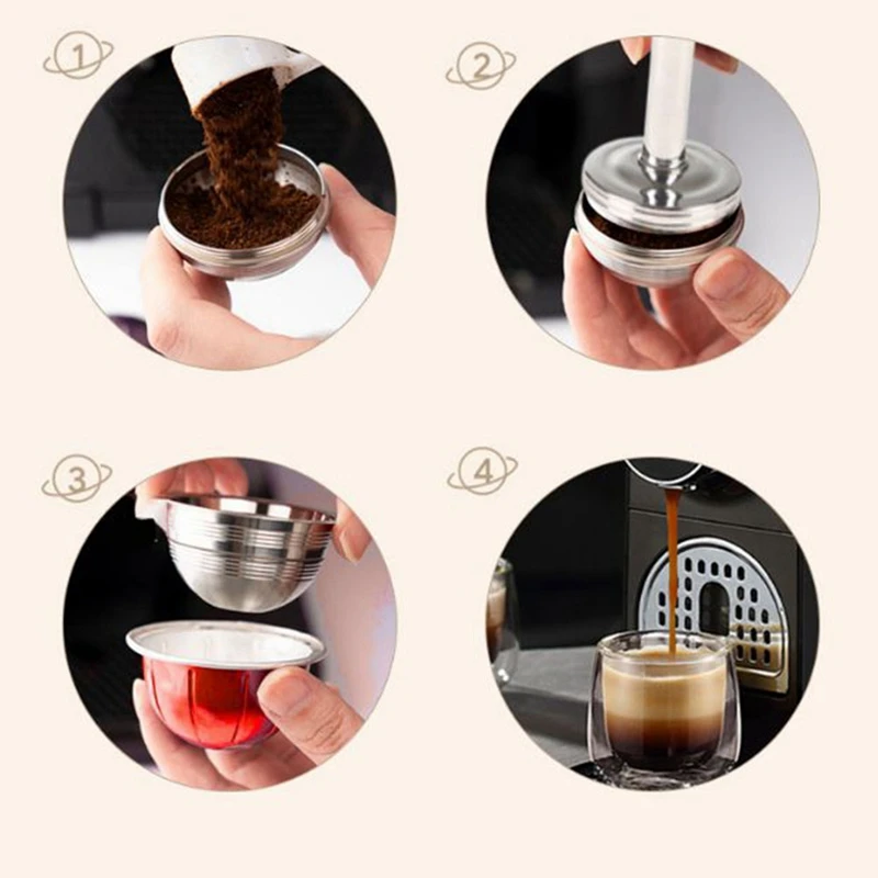 Многоразовые капсулы для кофе Nespresso Vertuoline GCA1 и Delonghi ENV135 многоразовые фильтры из