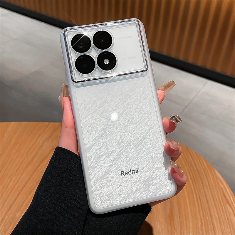 Роскошный силиконовый чехол для телефона Xiaomi Poco F6 Pro прозрачная металлическая