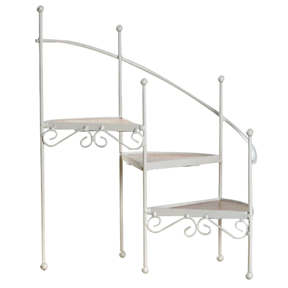 

1 Pc Retro Spiral Stair Shape Storage Rack Decoration Candle Holder Afternoon Tea Snack Plate (White)