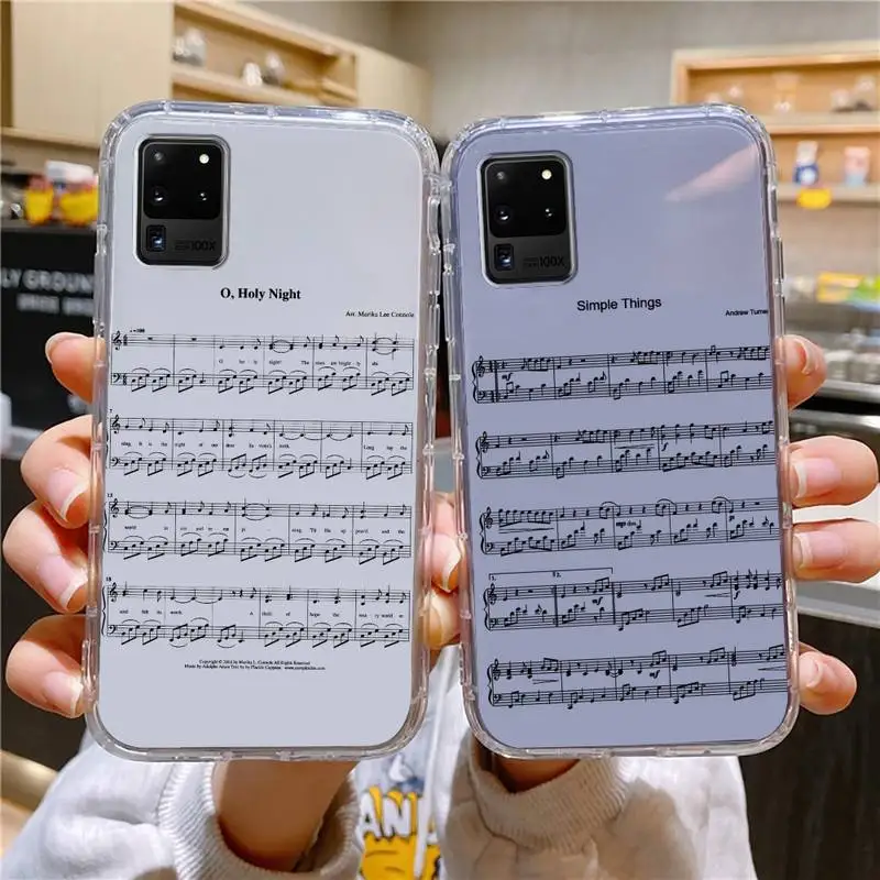 

Piano Score Of Famous Songs Phone Case For Samsung Galaxy S10 S10e A70 Edge S22 S23 Plus Ultra Note10 Transparent Cove