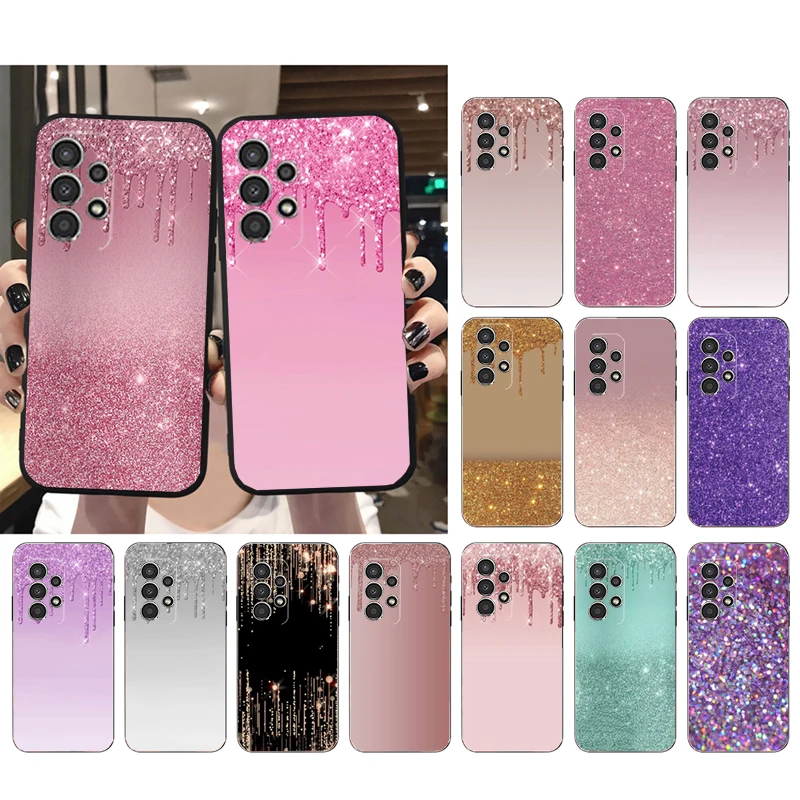 

Phone Case for Samsung Galaxy A73 A13 A22 A32 A71 A33 A52 A53 A72 A51 A31 A23 A34 A54 A52S A53S Rose Gold Gripping Glitter