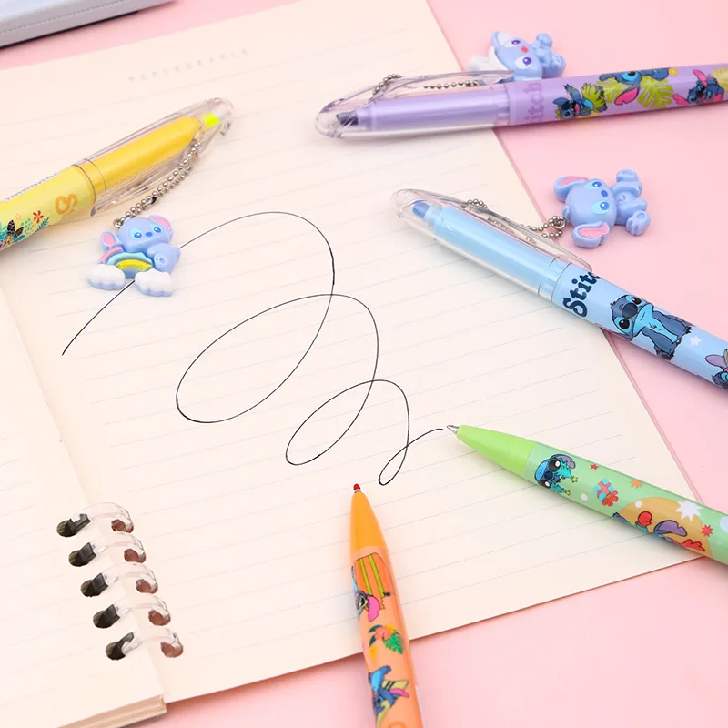 36 шт. гелевая ручка Disney Stitch аниме хайлайтер Lilo &amp двусторонняя для прессы