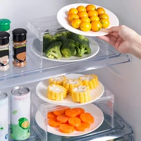 refrigerator storage rack fridge layered separator shelf multifunction transparent desktop refrigerator organizer save space