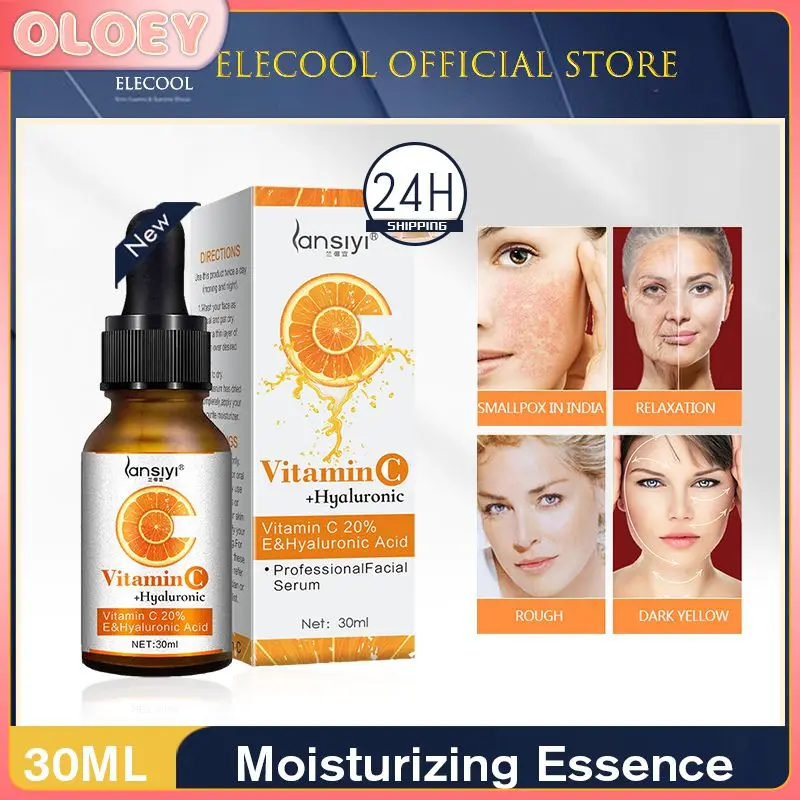 

30ml Pure Vitamin C Hyaluronic Acid Serum 20% for Face Anti Aging Essential Oil Moisturizing Cream TSLM2