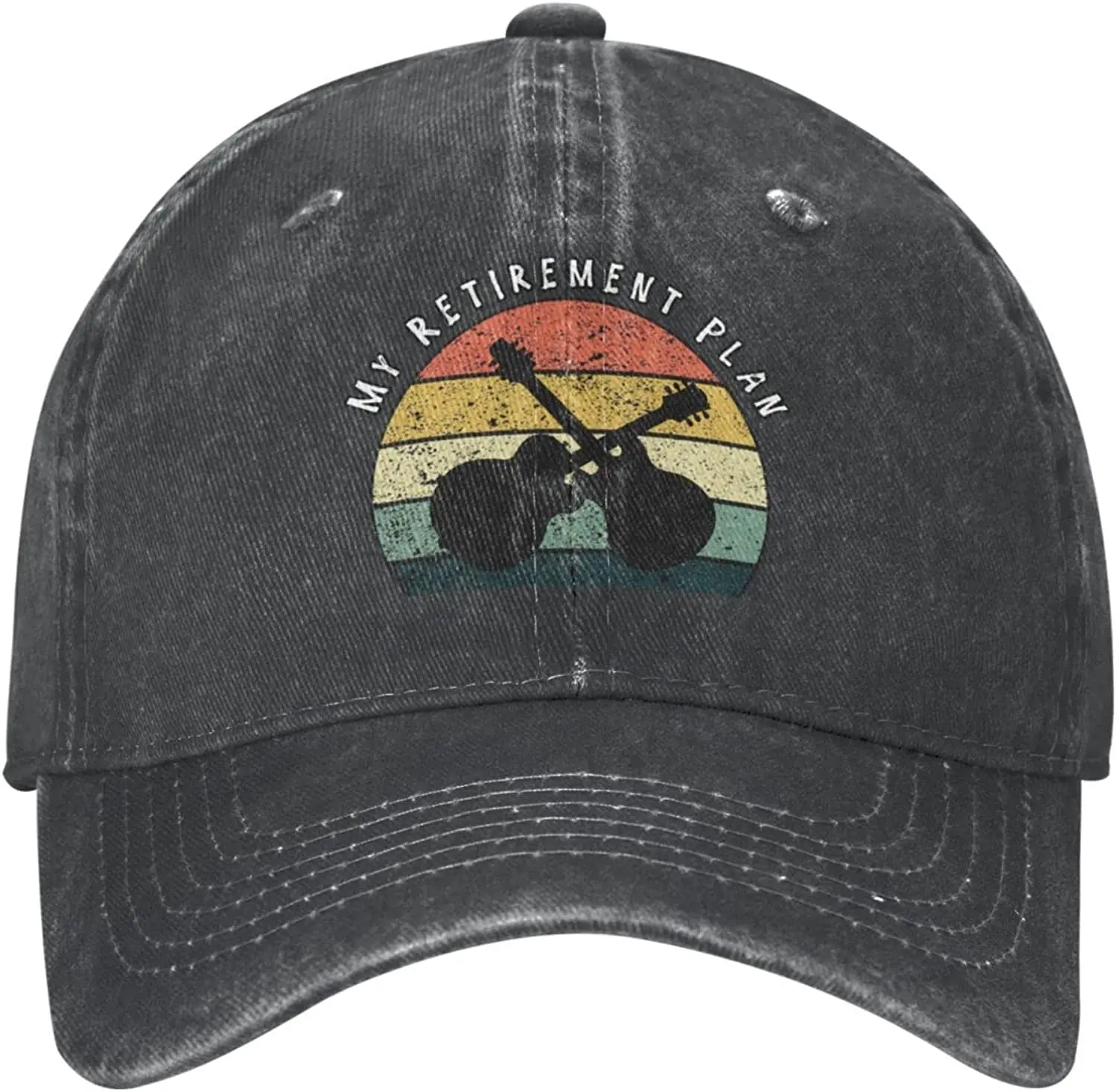 

My Retirement Plan Funny Guitar Musician Retro Sports Denim Cap Adjustable Snapback Casquettes Unisex Plain Baseball Cowboy Hat
