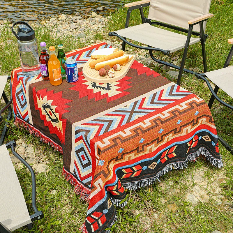 

Хлопковое вязаное одеяло бохо