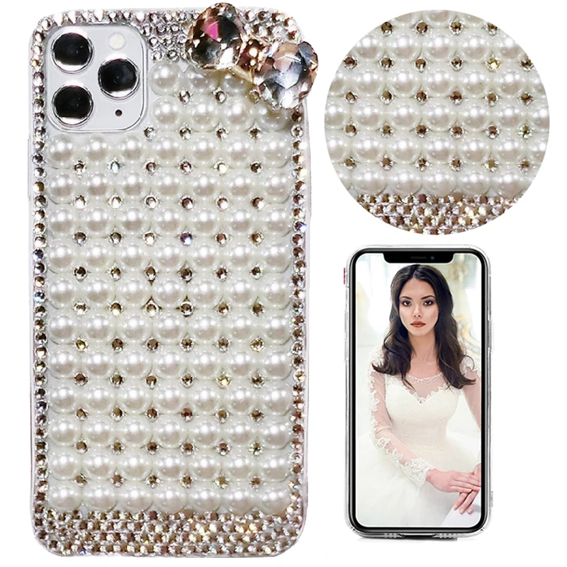 

Fashion Pearl Cover For Samsung Galaxy S21 S22 Ultra Plus S20 Note 20 5G Case Luxury Diamond Shockproof Phone Case Coque Fundas