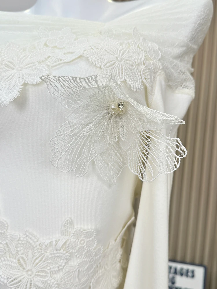 Осень-зима женская французская винтажная футболка Shoujo Girl кружевной укороченный