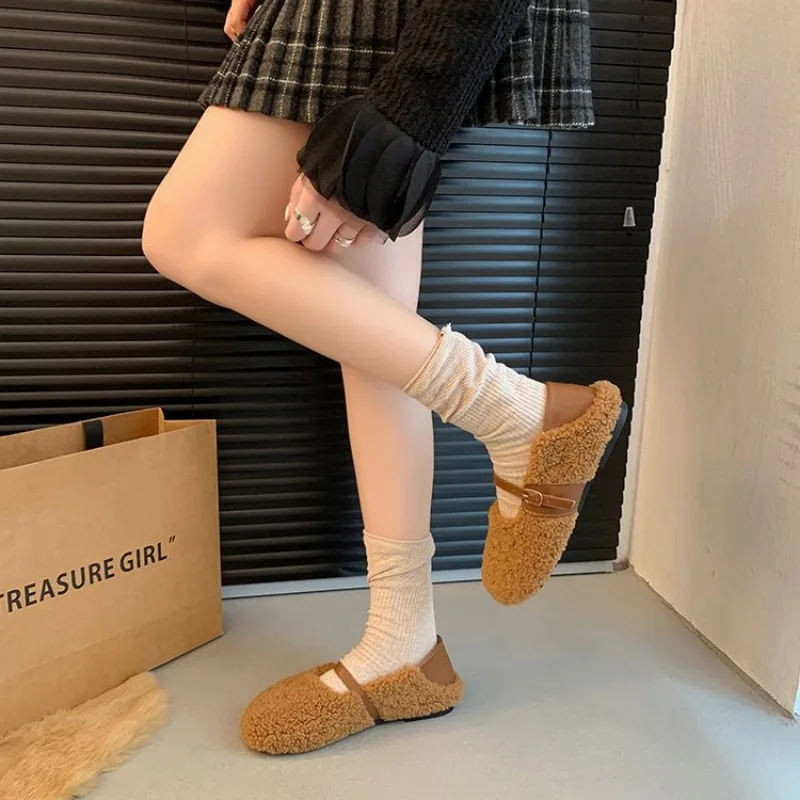 Женские флисовые балетки на плоской подошве весну-осень