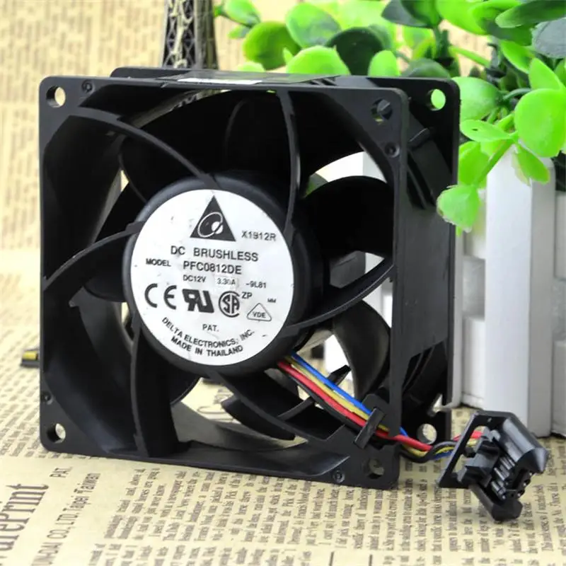 

New For Delta PFC0812DE 8CM 12V 3.30A 8038 4-Wire PWM High Air Volume Violent Booster Fan