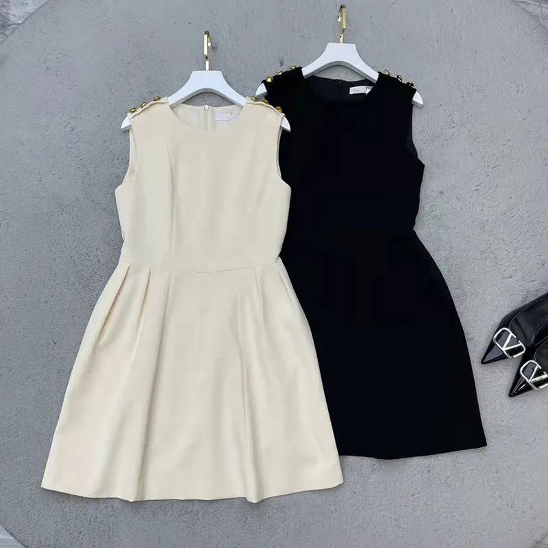 

2022 Summer Woman's Princess Dress 2 Colors A-line Sleeveless Cute Young Party Tank Dress Zipper Elegant Lady