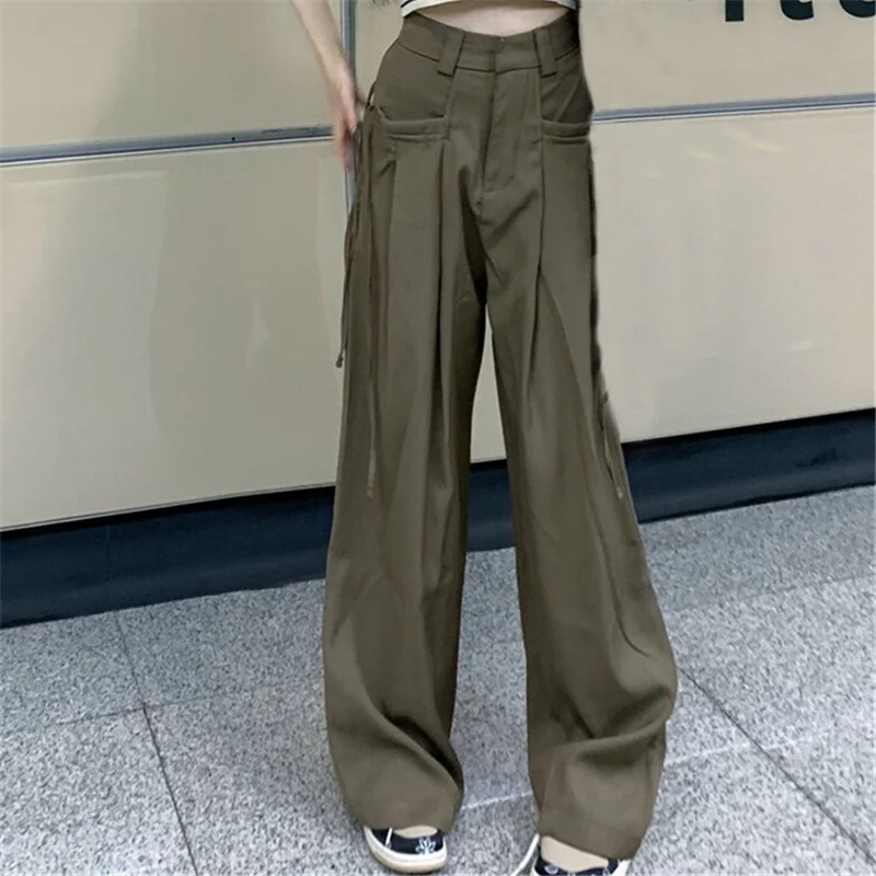 

Женские брюки с широкими штанинами, осенняя уличная одежда Y2K, Корейская версия, винтажные повседневные свободные модные Джоггеры в стиле Харадзюку, одежда 2023