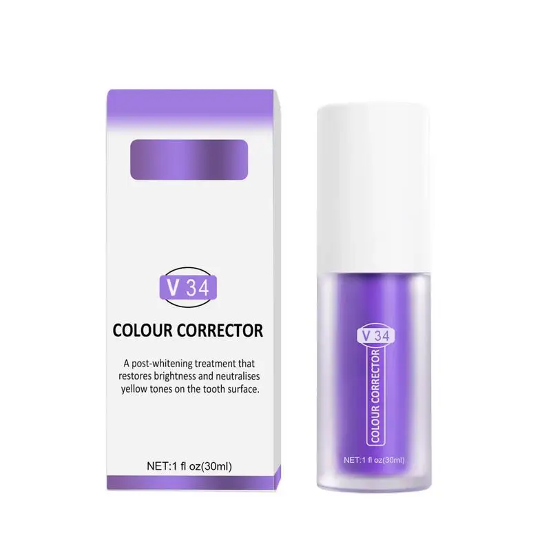 

Toothpaste For Teeth Whitening Brightening Purple Color Corrector Toothpaste Tooth Care Reduce Yellowing Remove Smoke Stains
