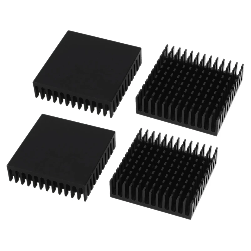 

6 черных алюминиевых радиаторов 40X40X11 мм