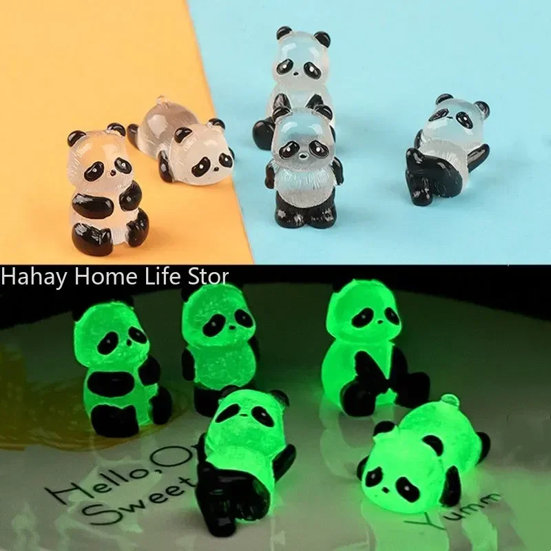 Светящиеся мини-фигурки панды миниатюрные микропейзажный орнамент светящийся в