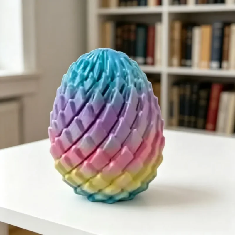 Фото 3D-печатная модель яйца дракона для снятия стресса, деформируемое яйцо-трансформер, креативный гаджет-антистресс, настольное украшение №2