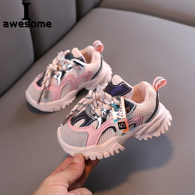 Size 15-25 Spring Autumn Kids Casual Shoes Boys Girls Children's Breathable Soft Anti-Slip Running Baby Fashion Sports Sneakers