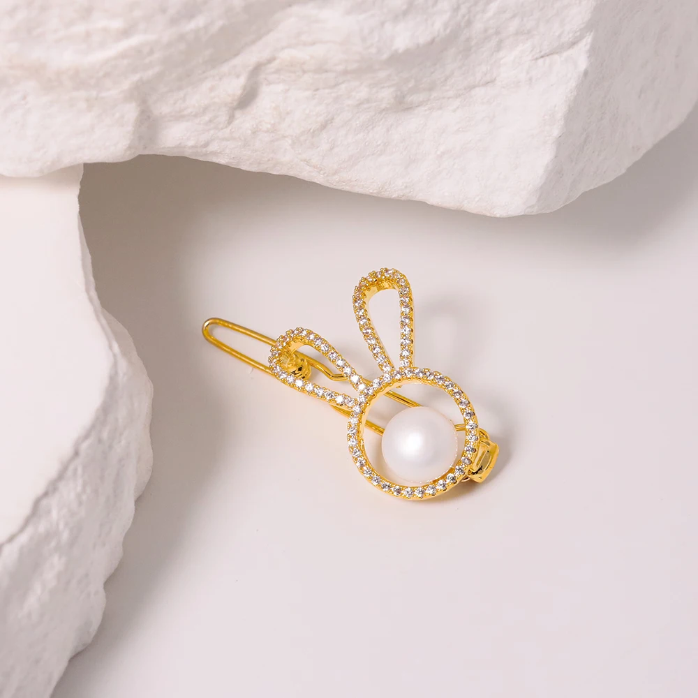 GLSEEVO натуральный пресноводный жемчуг инкрустированный цирконием Кролик милые