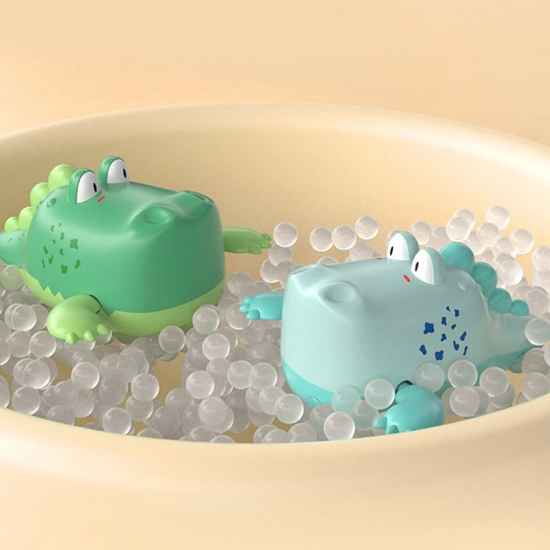Toddler Shower Winding Toy Swimming Alligator Boat Clockwork Toy Infant Gift Bathing Indoor Beach Toy Baby 4M Bite-Free QX2D