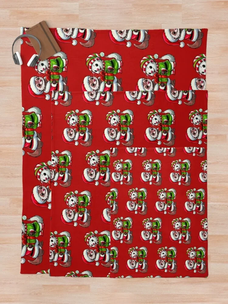 Очень рождественское одеяло с хорьком постельное белье одеяла для спального