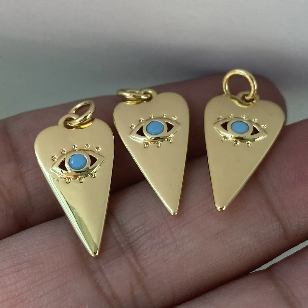

Evil Blue Eyes Eye of Horus Micro Pave CZ Charms Designer Cute Pendant Charms for Jewelry Making eye hand charm