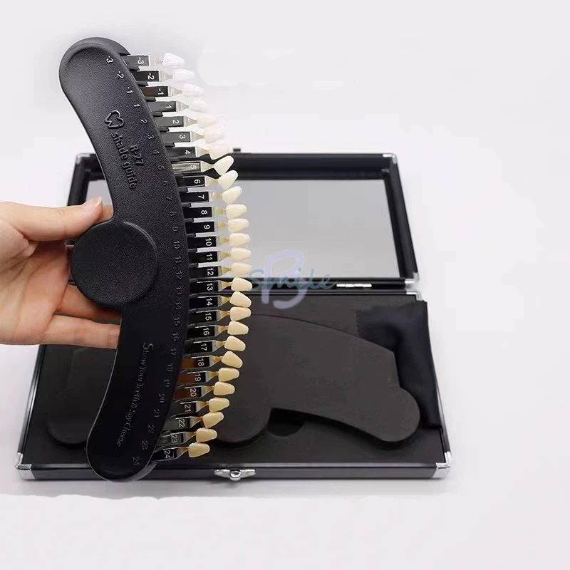 

Высокое качество, 27 цветов, отбеливание зубов, 3D Инструкция по отбеливанию зубов, компаратор для отбеливания зубов с зеркальной холодной фотомагнитной пластиной