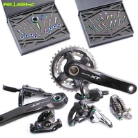 risk titanium mountain bicycle shift bolts set mtb bike oil disc brake screw kits for shimano m7000 xt m8000 brakederailleurs