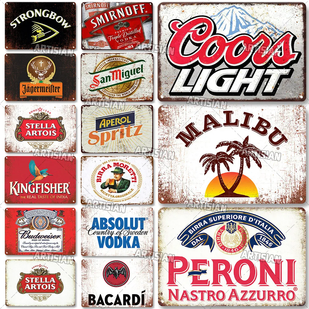 

Beer Brand Metal Signs Retro Decorative Plate Metal Tin Sign Vintage Metal Poster Man Cave Home Garage Wall Industrial Decor