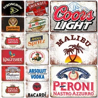 beer brand metal signs retro decorative plate metal tin sign vintage metal poster man cave home garage wall industrial decor