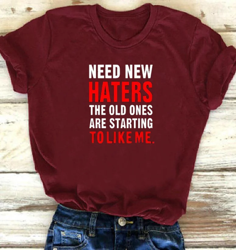 

Funny women's T-shirt heed letter color print funny T-shirt cute top