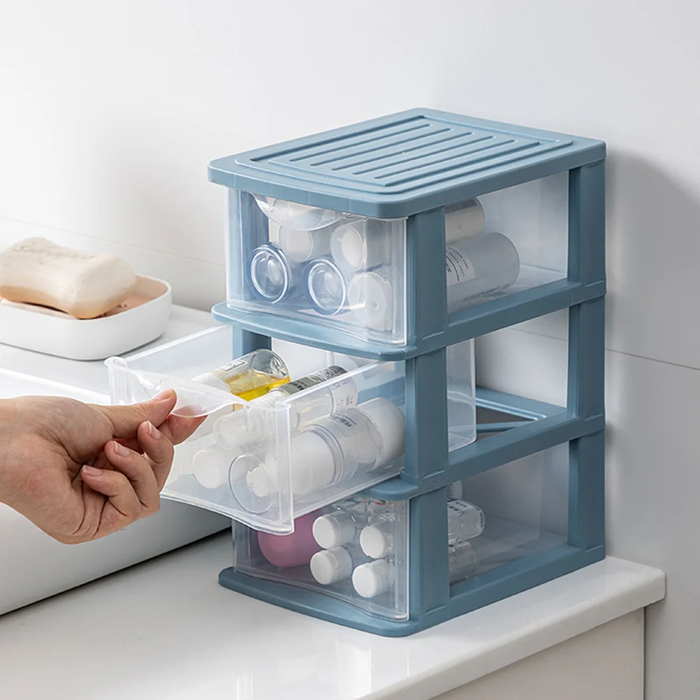 

2pcs Three-layer Storage Boxes Drawer Type Tabletop Sundries Storage Organizer