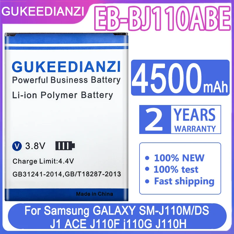 

For Samsung Battery For Samsung Galaxy J1 J Ace J110 J110FM J110F J110H J110F I9192 I9195 I9190 I9198 4500mah EB-BJ110ABE