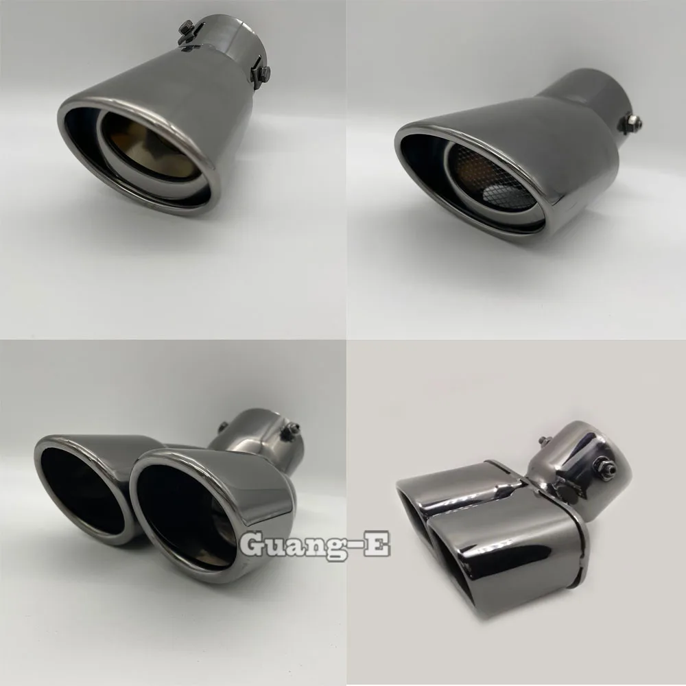 

Внутренний диаметр = 75 мм/титановый черный/универсальная модель автомобильного глушителя, наружная задняя труба, предназначенная для выхлопной насадки, выпускной клапан