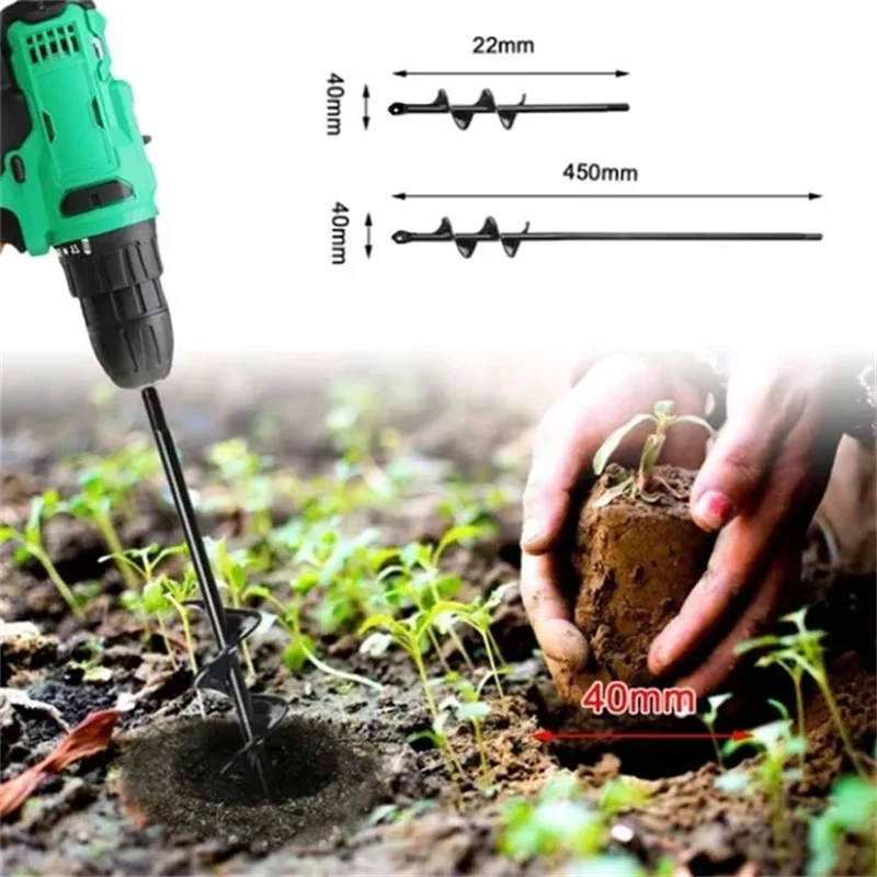 

Garden Auger Drill Bit Tool Spiral Hole Digger Ground Drill Earth Drill for Seed Planting Flower Planter