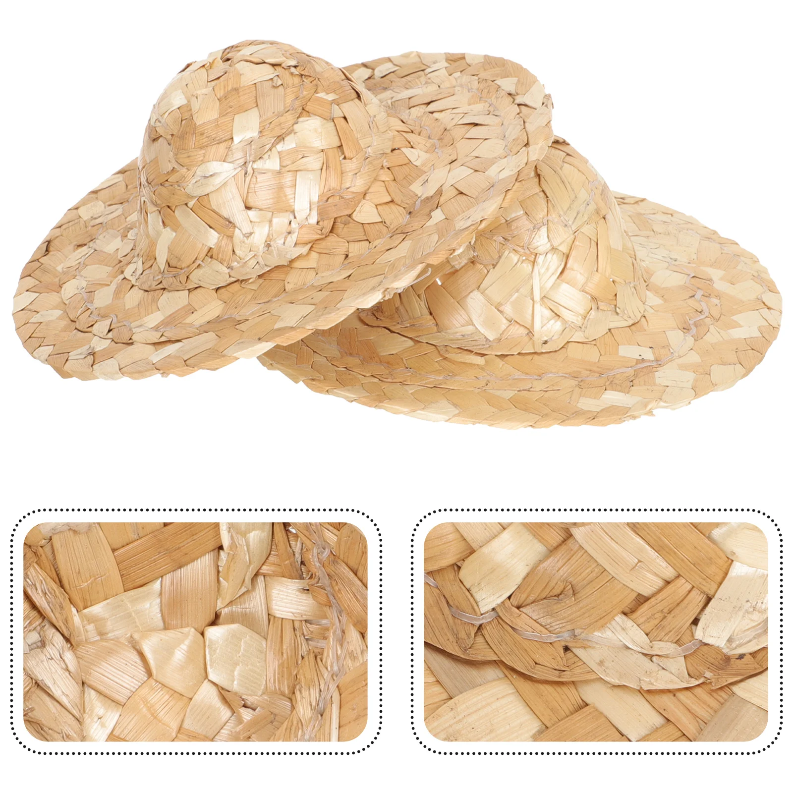 

12pcs Mini Straw Hats Tiny Woven Hats Hats Dress Up Clothing Accessory