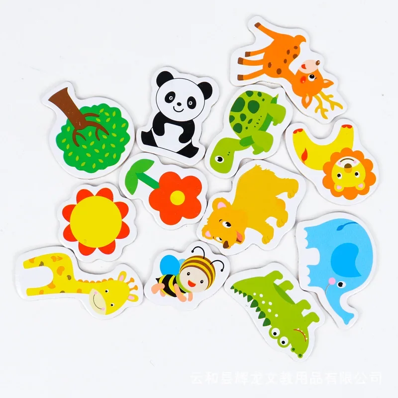 

Деревянные магниты на холодильник животные 12 шт