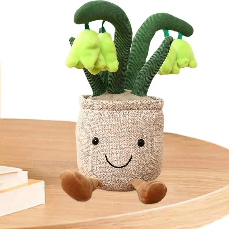 

Succulent Plant Plush Toy Cute Stuffed Bluebell Flower Potted Flower Pot Ornaments Office Home Decor Boys Girls Soft Toys Gifts