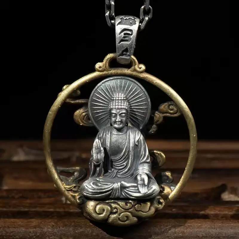 

New Retro Old Buddha Pendant Twelve Zodiac Manjusri Bodhisattva Guanyin Men and Women Amulet Pendant