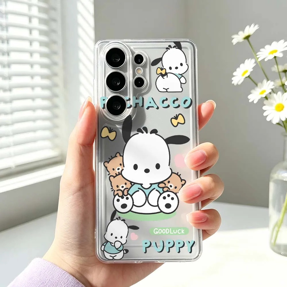 Фото Прозрачный чехол Pochacco Cute Art для Samsung Galaxy S26 S25 S24 S23 S22 S21 S20 Ultra Plus Edge FE №4