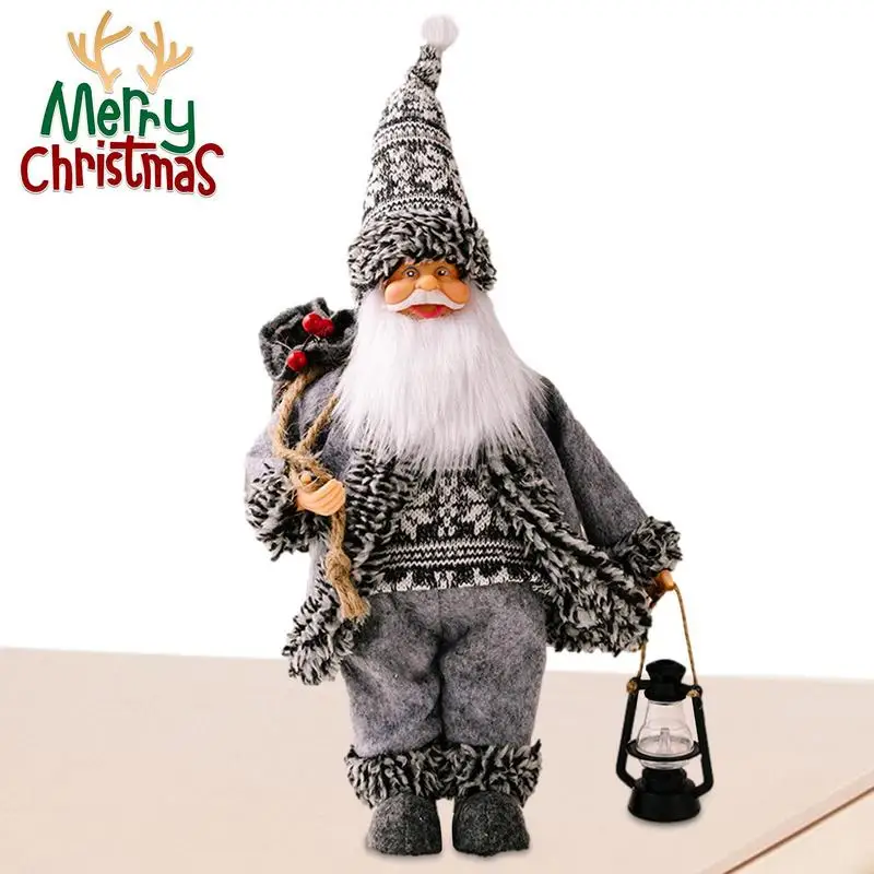 

Christmas Santa Claus Figurines Christmas Table Decor Standing Santa Clause With Lights Holiday Ornament Home Decor Gift For