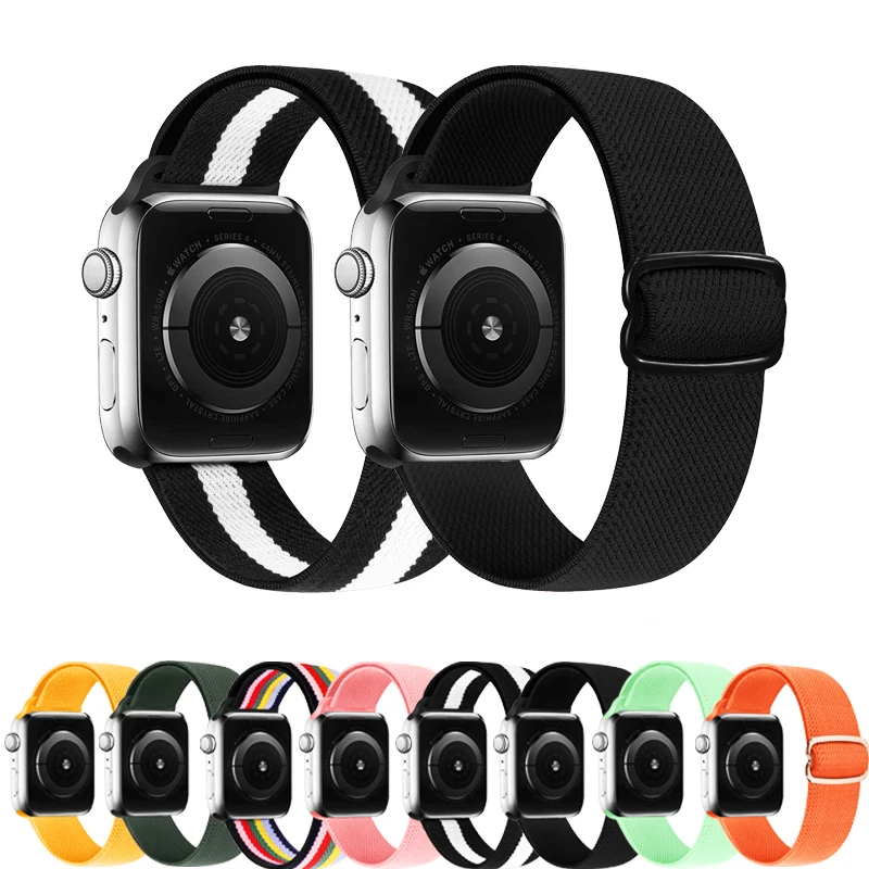 

Ремешок для часов Apple Watch Band 44 мм 40 мм 38 мм 42 мм, нейлоновый браслет для смарт-часов iWatch Series 3 4 5 6 Se 7 45 мм 41 мм