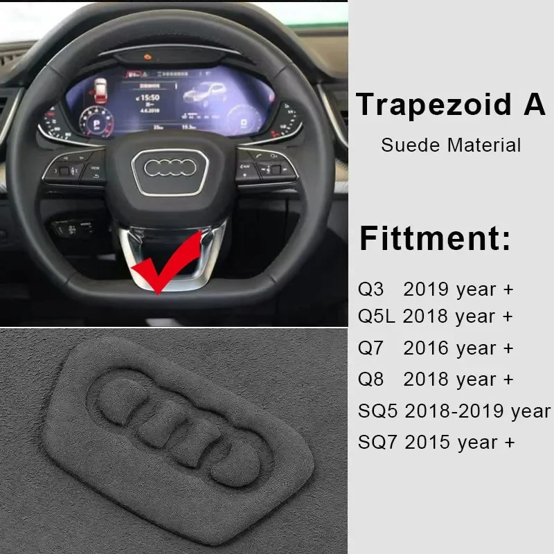 

Для Audi A7 A4 B6 B7 A6 C7 A3 8P 8V A8 S6 S7 S8 Q3 Q5 S3 RS3 TT замшевая панель рулевого колеса стикер аксессуары