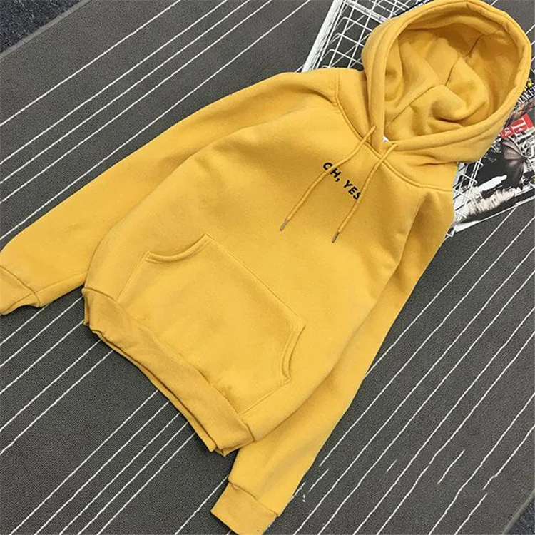 

Women Hooded Pockets Harajuku Hoodies Solid Casual Loose Plus Velet Oversized Hoodies Winter Autumn Black OH,YES Pullover Tops
