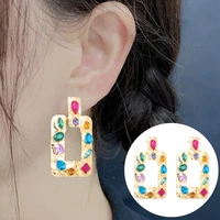 stylish women earrings pierced multicolor elegant dangle earrings vintage earrings women eardrop 1 pair